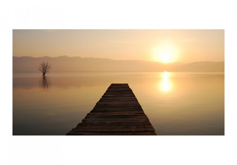 Fototapeta - Mólo, jazero, západ slnka ...