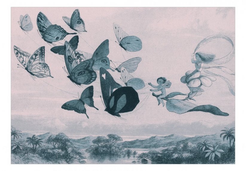 Samolepící fototapeta - Motýli a víly