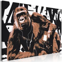 Obraz - Pop-artová opica - hnedá