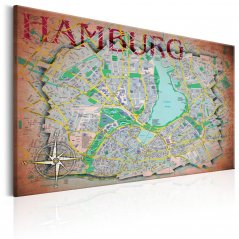 Obraz - Mapa Hamburgu