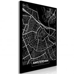 Obraz - Tmavá mapa Amsterdamu