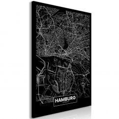 Obraz - Tmavá mapa Hamburgu