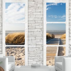 Samolepiaca fototapeta - Pláž: pohľad z okna