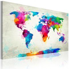 Obraz - Mapa světa - exploze barev