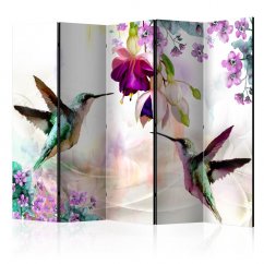 Paraván - Kolibříci a květiny II