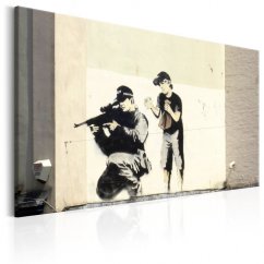Obraz - Odstreľovač a dieťa (Banksy)