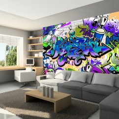 Fototapeta - Graffiti: fialový motív