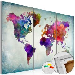 Korková nástěnka - Svět v barvách - Mapa