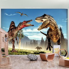 Samolepiaca fototapeta - Boj s dinosaurami