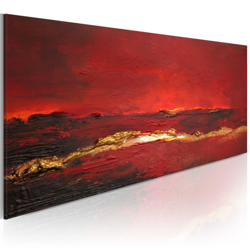Ručně malovaný obraz - Rudý oceán