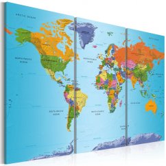 Obraz - Mapa sveta: farebná poznámka