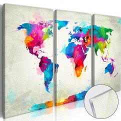 Obraz na akrylátovém skle - Mapa světa: Exploze barev