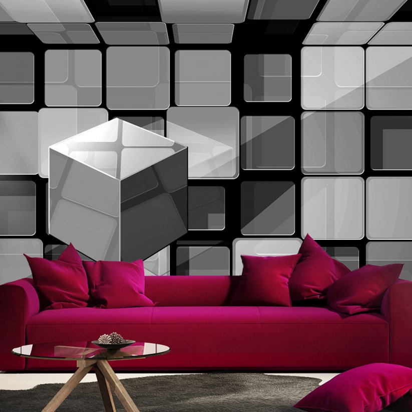 Fototapeta - Rubikova kostka v šedé barvě