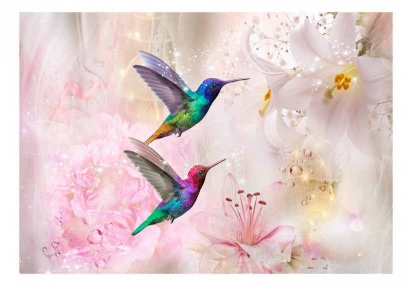 Fototapeta - Farebné kolibríky (ružové)