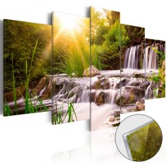 Obraz na akrylátovém skle - Lesní vodopád