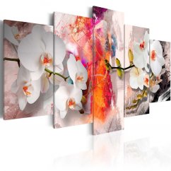 Obraz - Barevné pozadí a orchideje