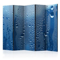 Paraván - Kapky vody na modrém skle II