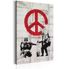 Obraz - Vojaci maľujúci mier od Banksyho
