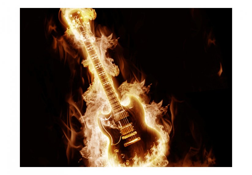 Fototapeta - Gitara v plameňoch