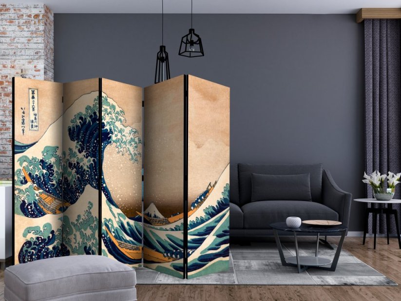 Paraván - Hokusai: Veľká vlna v Kanagawe (reprodukcia) II