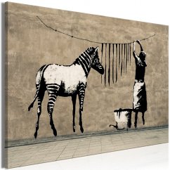Obraz - Banksy: Umytá zebra na betóne
