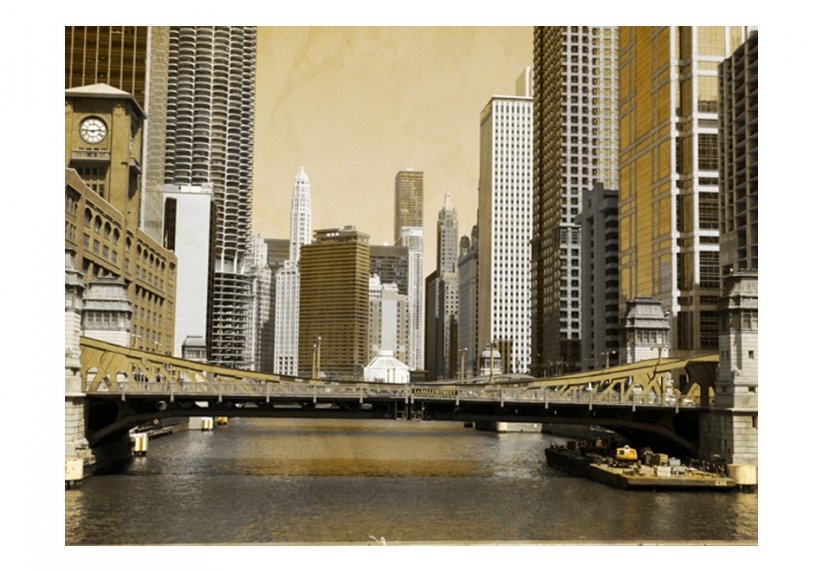 Fototapeta - Most v Chicagu - vintage