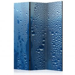 Paraván - Kapky vody na modrém skle