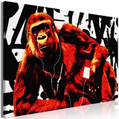 Obraz - Pop-artová opica - červená