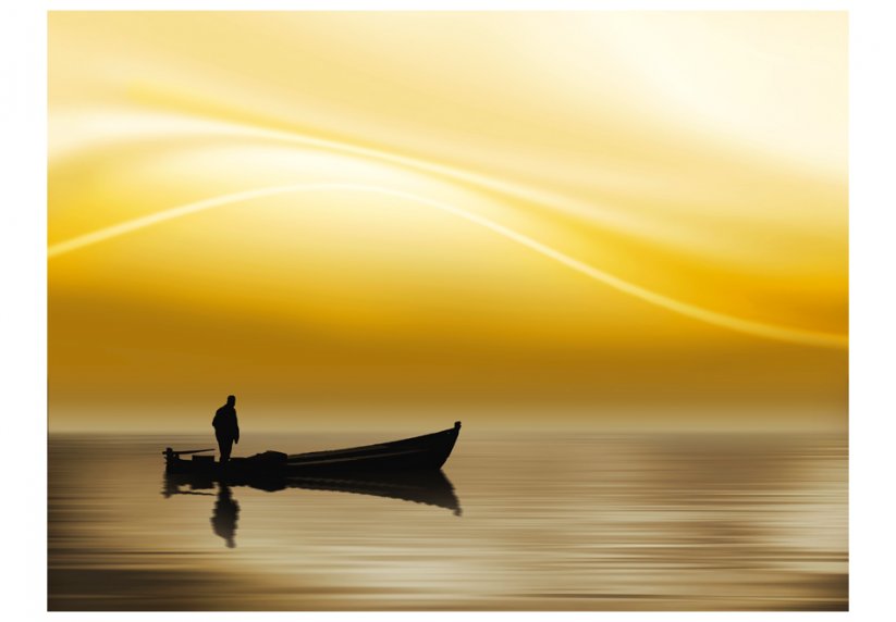 Fototapeta - Rybolov při západu slunce