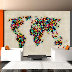 Fototapeta - Mapa sveta - kaleidoskop farieb